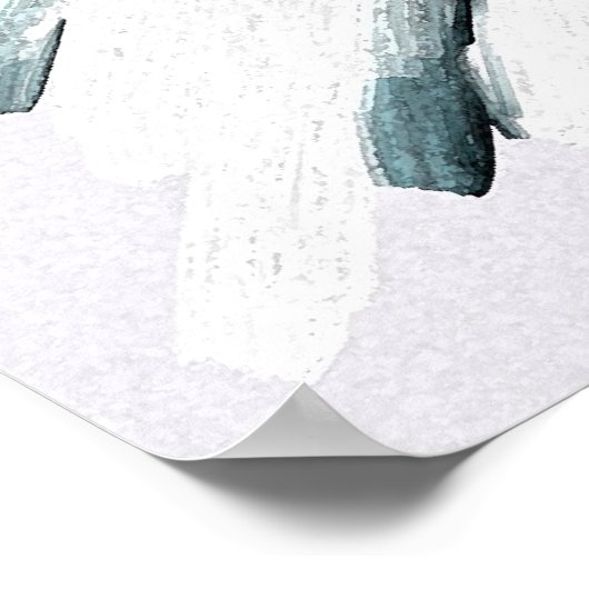 Rood hart met Waterverf achtergrond schilderen Poster (Hoek)