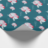 rood hart met witte lintboeg oorspronkelijke kunst cadeaupapier (Hoek)