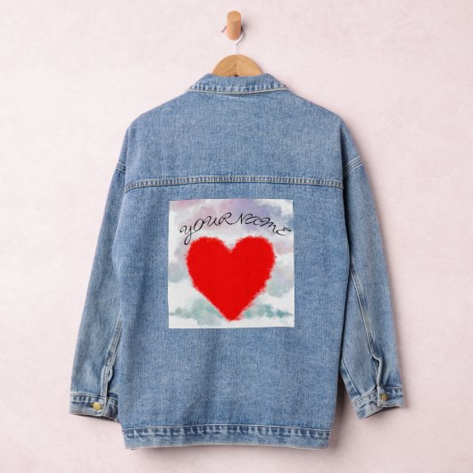 ROOD HART MET WOLKEN DENIM JAS CUSTOM NAAM JACKET (Hangar)