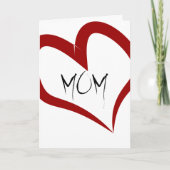 Rood hart, Moederdag kaart (Voorkant)