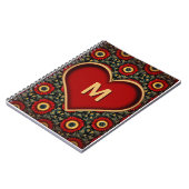  rood  hart monogram Notitieboek (Linkerzijde)