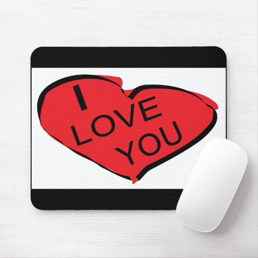 rood hart muismat (Met muis)