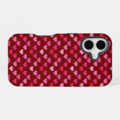 Rood hart naadloos iPhone 16 hoesje (Achterkant horizontaal)