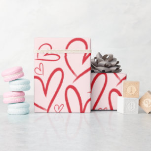 Rood hart naadloos patroon cadeaupapier