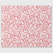 Rood hart naadloos patroon cadeaupapier (Vlak)