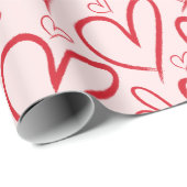 Rood hart naadloos patroon cadeaupapier (Rol Hoek)