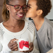 Rood  hart Naam Two-Tone Coffee Mok