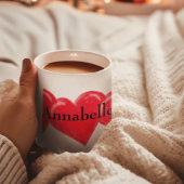 Rood  hart Naam Two-Tone Coffee Mok