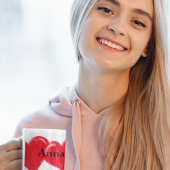Rood  hart Naam Two-Tone Coffee Mok
