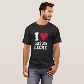 Rood Hart Ontwerp Ik Hou Van Café Con Leche T-shirt (Voorkant volledig)