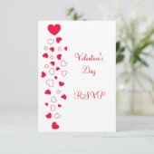 Rood Hart Ontwerp Valentijnsdag Trouw RSVP Kaart (Staand voorkant)