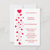 Rood Hart Ontwerp Valentijnsdag Trouwmenu Kaart (Achterkant)