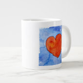 Rood hart op blauw 2011 grote koffiekop (Voorkant rechts)