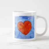Rood hart op blauw 2011 grote koffiekop (Rechts)