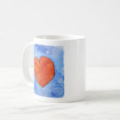 Rood hart op blauw 2011 koffiemok (Voorkant links)