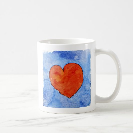 Rood hart op blauw 2011 koffiemok (Rechts)