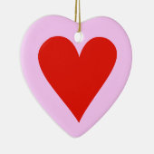 Rood hart op een keramische harthanger keramisch ornament (Rechts)