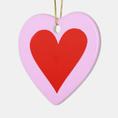 Rood hart op een keramische harthanger keramisch ornament (Links)