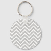 Rood hart op grijze Chevron Stripe met naam Sleutelhanger (Achterkant)