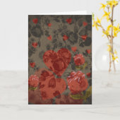 Rood hart op mooie  bloem kaart (Gele Bloem)