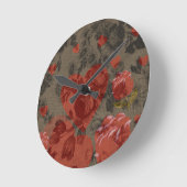 Rood hart op mooie bloem ronde klok (Hoek)