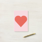 Rood hart op roze achtergrond Post-it Opmerking Post-it® Notes (Op bureau)
