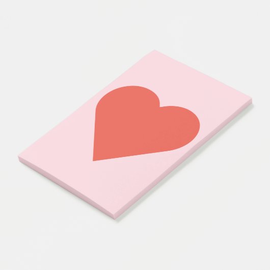 Rood hart op roze achtergrond Post-it Opmerking Post-it® Notes (Schuin)