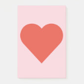 Rood hart op roze achtergrond Post-it Opmerking Post-it® Notes (Voorkant)