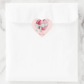 Rood hart op roze achtergrond sticker (Tas)