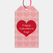 Rood hart op roze cadeaulabel (Voorkant)