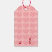 Rood hart op roze cadeaulabel (Achterkant)