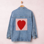 Rood hart op roze denim jacket (Hangar)
