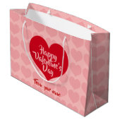 Rood hart op roze naam groot cadeauzakje (Achterkant Gekanteld)