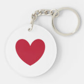 Rood hart op wit sleutelhanger (Achterkant)