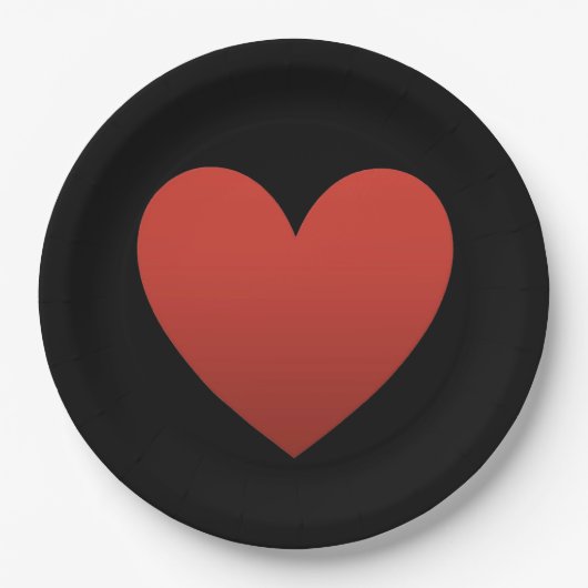 Rood hart op zwart papieren bordje (Voorkant)