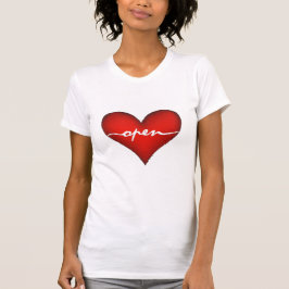 Rood hart open t-shirt