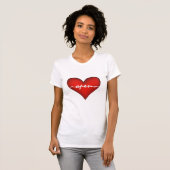 Rood hart open t-shirt (Voorkant volledig)