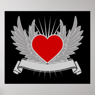 Rood hart poster