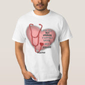 Rood Hart RN Geregistreerde Verpleegkundige T-shirt (Voorkant)
