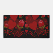 Rood hart, rode rozen voor Valentijnsdag Bureaumat (Voorkant)