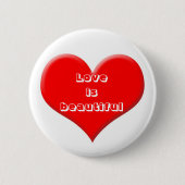 Rood hart ronde button 5,7 cm (Voorkant)