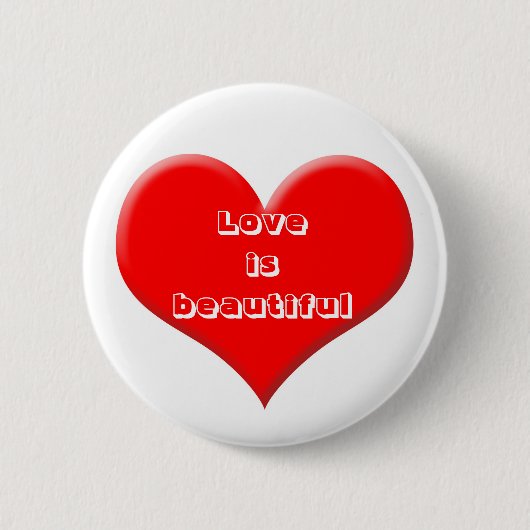 Rood hart ronde button 5,7 cm (Voorkant)