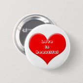 Rood hart ronde button 5,7 cm (Voorkant /achterkant)