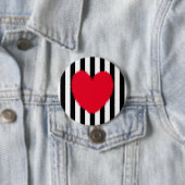 Rood hart ronde button 7,6 cm (In situ)