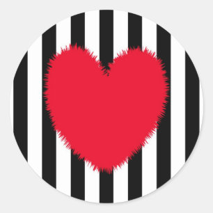 Rood hart ronde sticker