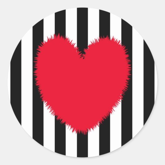 Rood hart ronde sticker (Voorkant)