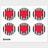 Rood hart ronde sticker (Vel)
