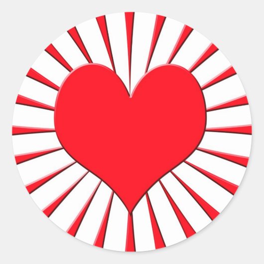 Rood hart ronde sticker (Voorkant)