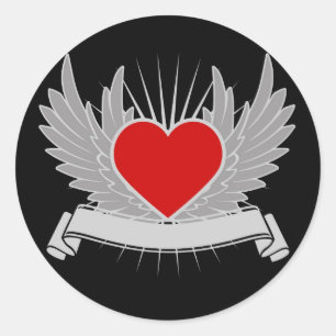 Rood hart ronde sticker