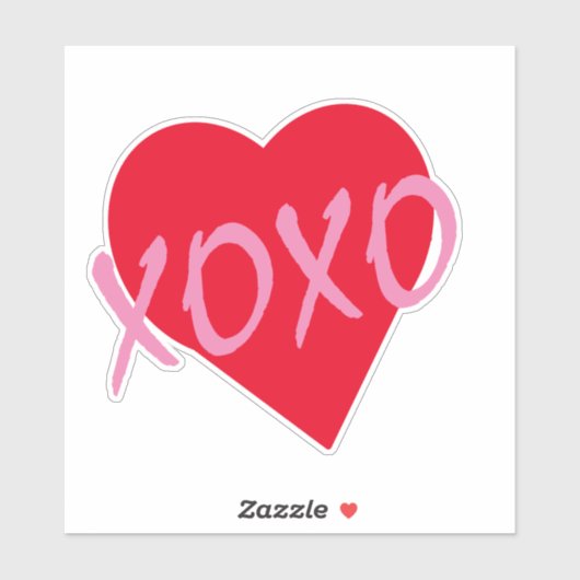 Rood Hart Roze XOXO Valentijnsdag Modern Sticker (Vel)